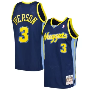 Allen Iverson Denver Nuggets Hardwood Classics Swingman Éclatant Jersey Navy