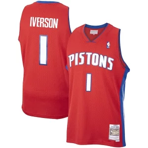 Allen Iverson Detroit Pistons 2008/09 Hardwood Classics Stylish Swingman Jersey Red