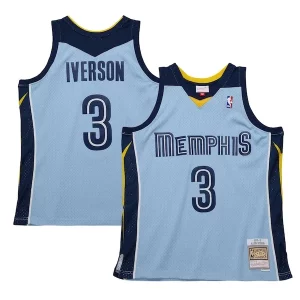 Allen Iverson Memphis Grizzlies Exceptionnel 2009/10 Hardwood Classics Swingman Jersey Light Blue