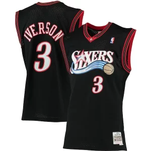 Allen Iverson Philadelphia 76ers 2000/01 Moderne Big & Tall Hardwood Classics Swingman Jersey Black/Red/Royal/White