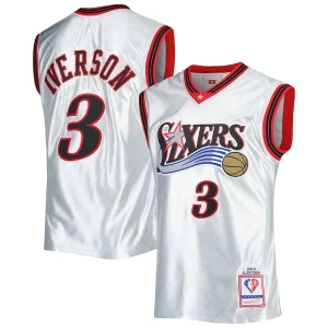 Allen Iverson Philadelphia 76ers Admirable 2000/01 Hardwood Classics 75th Anniversary Swingman Jersey Platinum