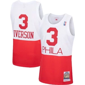 Allen Iverson Philadelphia 76ers 2003/04 Hardwood Classics Authentic Jersey White/Black/Red Authentique