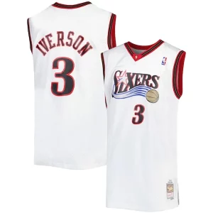Allen Iverson Philadelphia 76ers Big & Tall Exquisite Hardwood Classics 1996/97 Swingman Jersey White/Black/Red/Royal