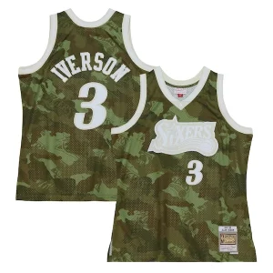 Allen Iverson Philadelphia 76ers Hardwood Classics 1997/98 Ghost Green Swingman Élégant Jersey Camo