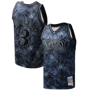 Allen Iverson Philadelphia 76ers Hardwood Luxueux Classics 1997/98 Tie Dye Swingman Jersey Black