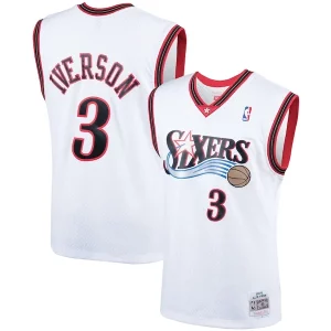 Allen Iverson Philadelphia 76ers Hardwood Classics Swingman Prime Jersey White/Royal