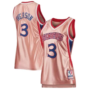 Allen Iverson Philadelphia 76ers Classique Women's 75th Anniversary Rose Gold 1996 Swingman Jersey Pink