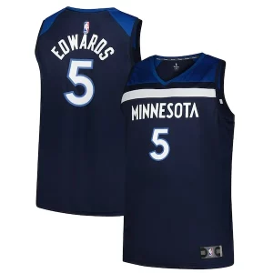 Anthony Edwards Gracieux Minnesota Timberwolves Big & Tall Fast Break Jersey Icon Edition Navy