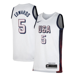 Anthony Edwards Unisex Magnifique Nike Men's USA Basketball 2024 Swingman Player Jersey White