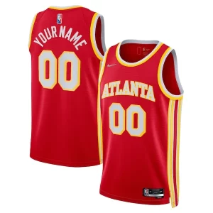Atlanta Luxueux Hawks Nike 2021/22 Diamond Swingman Custom Jersey Icon Edition Red