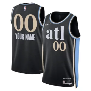 Atlanta Stylish Hawks Nike Unisex 2023/24 Custom Swingman Jersey Black City Edition