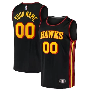 Atlanta Hawks Youth Custom Fast Break Replica Jersey Black Statement Tendance Edition