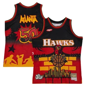 Atlanta Hawks x Tats Cru Hardwood Classics Fashion Jersey Moderne Black