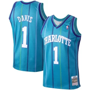 Baron Davis Dashing Charlotte Hornets 1999/00 Hardwood Classics Swingman Jersey Teal