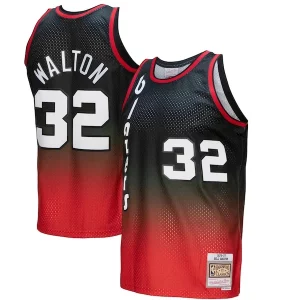 Bill Walton Portland Trail Blazers 1976/77 Hardwood Classics Bold Fadeaway Swingman Player Jersey Red/Black