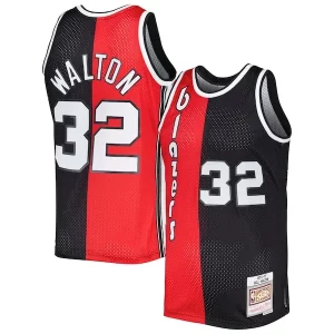 Bill Walton Portland Trail Blazers Hardwood Classics Vibrant 1976/77 Split Swingman Jersey Red/Black