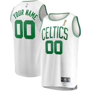 Boston Celtics 2024 NBA Finals Sophistiqué Champions Custom Fast Break Jersey White Association Edition