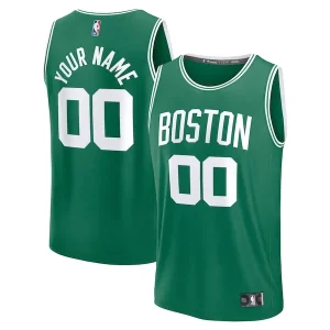 Boston Celtics Fast Break Custom Jersey Vibrant Icon Edition Kelly Green/White/Black