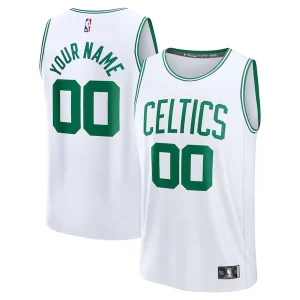 Boston Sophistiqué Celtics Fast Break Custom Jersey Association Edition White/Kelly Green/Black