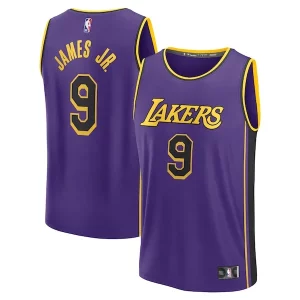 Bronny James Los Angeles Lakers Fast Break Replica Tendance Player Jersey Statement Edition Purple