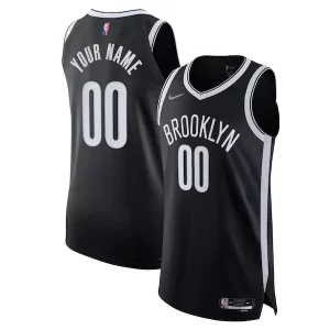 Brooklyn Nets Nike Exclusif 2021/22 Diamond Authentic Custom Jersey Icon Edition Black