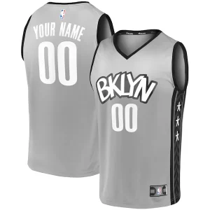 Brooklyn Nets Youth Premium Custom Fast Break Replica Jersey Gray Statement Edition