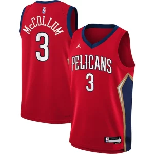 C.J. McCollum New Orleans Pelicans Jordan Brand Youth Swingman Jersey Statement Edition Red Gracieux