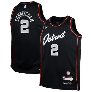 Cade Cunningham Detroit Pistons Nike Youth Swingman Replica Jersey City Edition Black Refiné