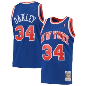 Charles Oakley New York Knicks Hardwood Classics Swingman Jersey Blue Captivant