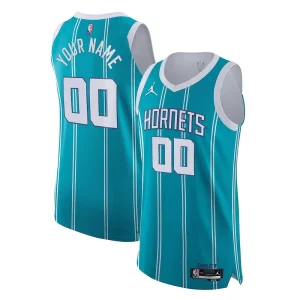 Charlotte Hornets Nike 2021/22 Diamond Swingman Authentic Custom Jersey Icon Edition Dashing Teal