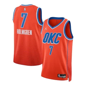 Chet Personalisable Holmgren Oklahoma City Thunder Jordan Brand Unisex Swingman Jersey Statement Edition Orange
