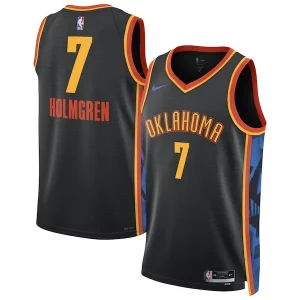 Chet Holmgren Oklahoma City Thunder Exceptionnel Nike Unisex 2024/25 Swingman Player Jersey City Edition Black