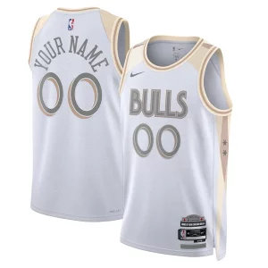 Chicago Bulls Nike Unisex 2024/25 Custom Swingman Jersey City Edition White Exceptionnel