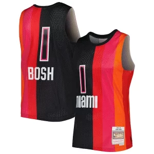 Chris Bosh Miami Heat Hardwood Classics 2011/12 Magnifique Split Swingman Jersey Black/Red