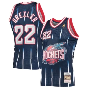 Clyde Incontournable Drexler Houston Rockets 1996/97 Hardwood Classics Swingman Jersey Navy