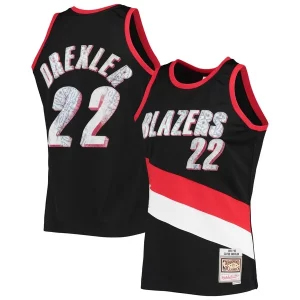 Clyde Drexler Portland Trail Blazers 1991/92 Gracieux Hardwood Classics NBA 75th Anniversary Diamond Swingman Jersey Black