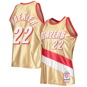 Clyde Drexler Portland Trail Blazers Charming 75th Anniversary 1991/92 Hardwood Classics Swingman Jersey Gold