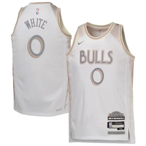 Coby White Chicago Bulls Nike Youth 2024/25 Swingman Player Moderne Jersey City Edition White
