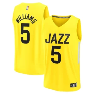 Cody Williams Utah Jazz Youth 2024 NBA Draft Captivant Fast Break Player Jersey Icon Edition Yellow