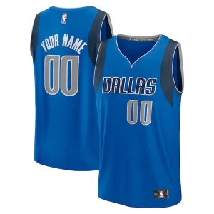 Dallas Mavericks Youth Custom Fast Break Jersey Blue Icon Edition Commémoratif