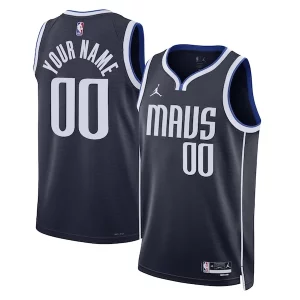 Dallas Mavericks Exclusif Jordan Brand Unisex 2022/23 Swingman Custom Jersey Statement Edition Navy