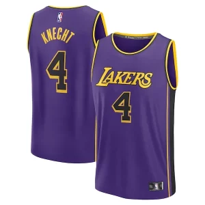 Dalton Knecht Los Angeles Élégant Lakers Fast Break Replica Player Jersey Statement Edition Purple