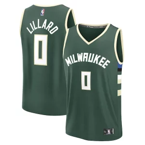 Damian Lillard Milwaukee Bucks Youth Fast Break Replica Player Jersey Icon Edition Charming Hunter Green