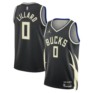 Damian Lillard Milwaukee Bucks Jordan Brand Unisex Swingman Player Jersey Statement Edition Black Prime
