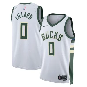 Damian Lillard Milwaukee Bucks Nike Unisex Fear The Deer Swingman Player Jersey Distingué Association Edition White