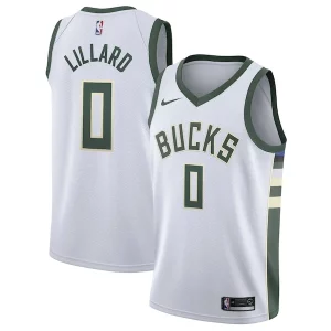 Damian Lillard Milwaukee Bucks Notable Nike Unisex Swingman Player Jersey Association Edition White