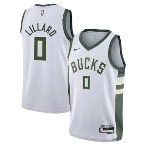 Damian Lillard Milwaukee Bucks Nike Splendide Youth Swingman Jersey Association Edition White