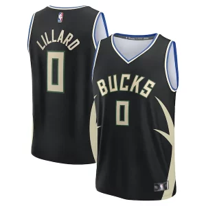 Damian Lillard Milwaukee Bucks Youth Collectible Fast Break Replica Player Jersey Statement Edition Black