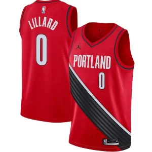 Damian Lillard Portland Trail Blazers Jordan Brand 2020/21 Exclusif Swingman Jersey Statement Edition Red