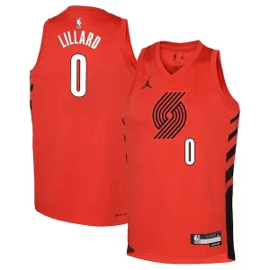 Damian Lillard Portland Trail Blazers Jordan Brand Youth Swingman Jersey Gracieux Statement Edition Red